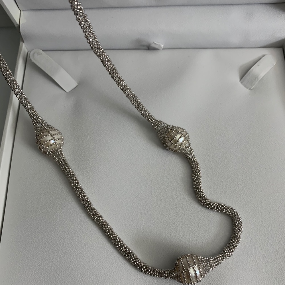 EFFY Pearl and SS Necklace - Picture 2 of 6